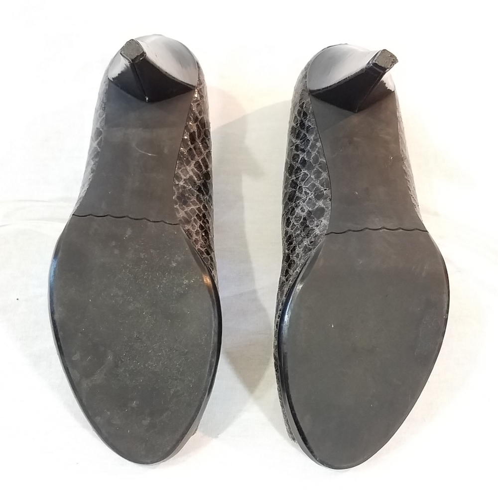 MODA Spana Snake-Look Leather Peep-Toe Heels - Picture 7 of 7